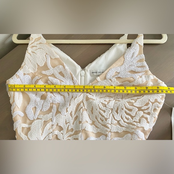 Dress The Population Sharon Gown Small White Sequins Mermaid Dress - Picture 14 of 15